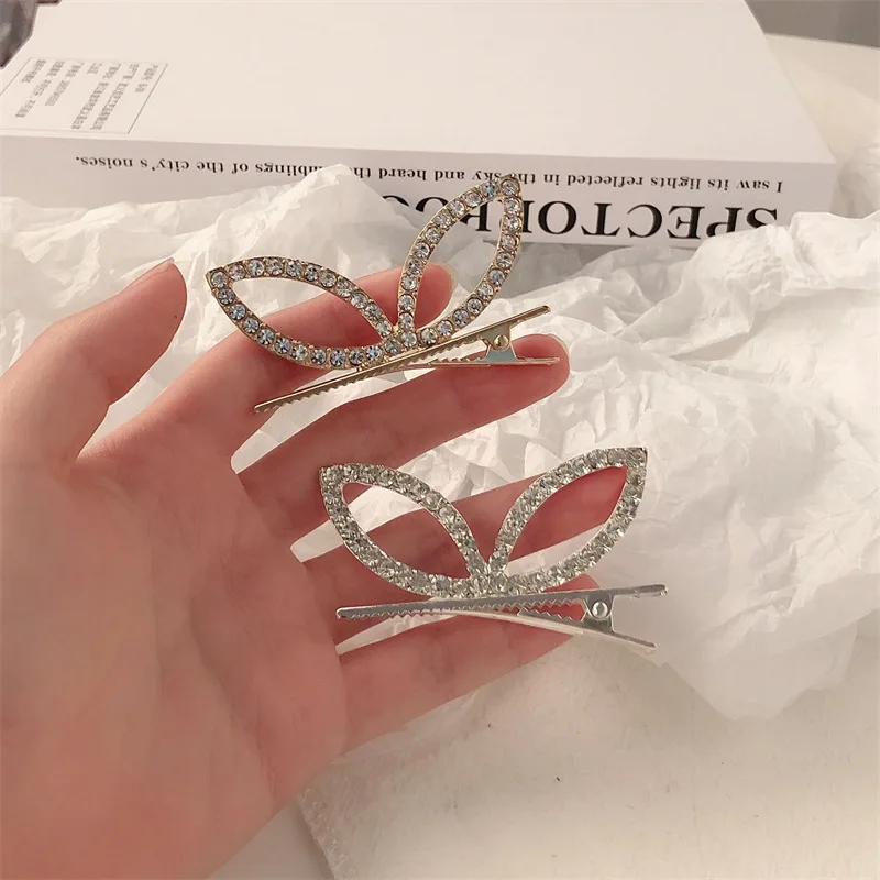 Женские милые шпильки для волос с жемчужинами Мультяшные кроличьи уши стразы