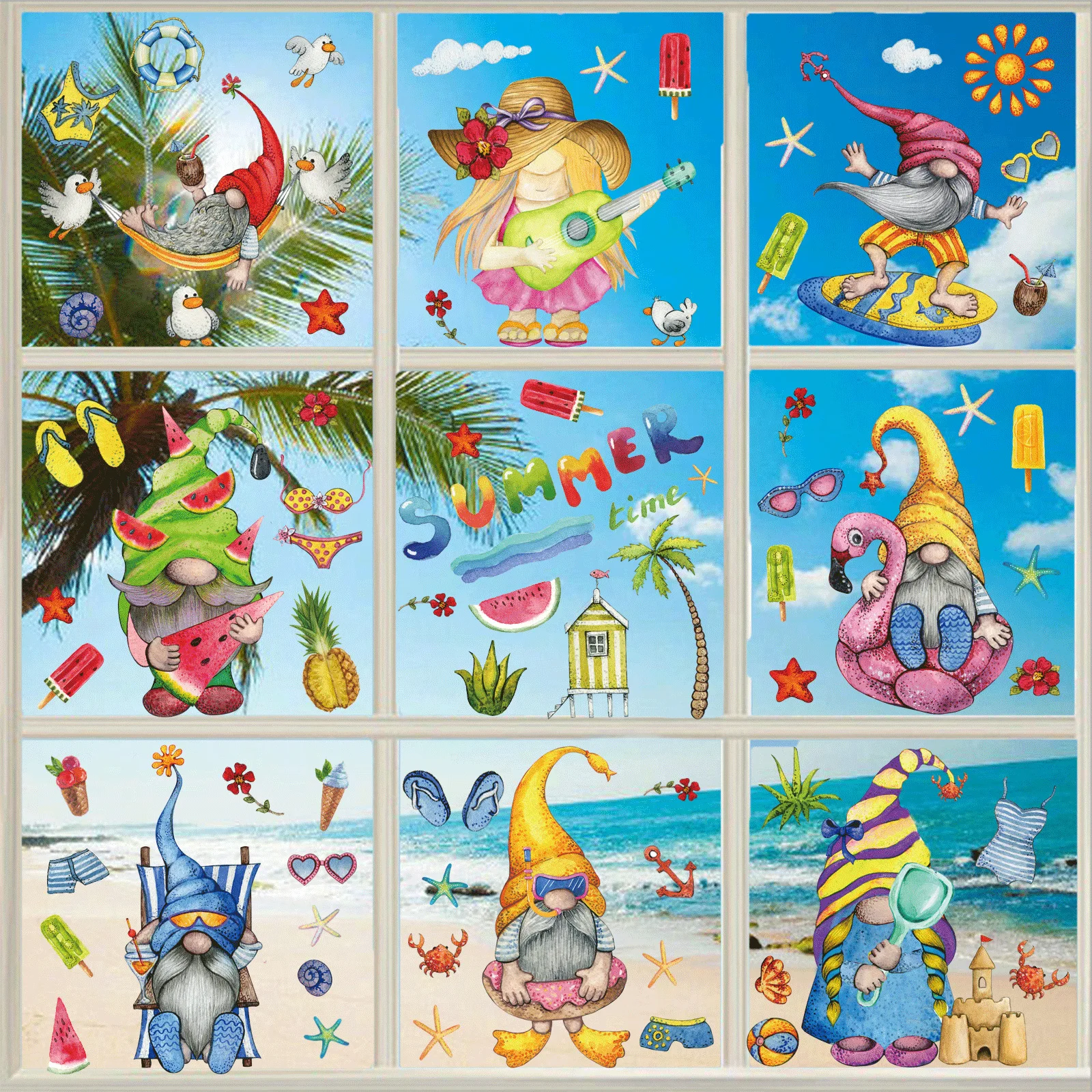 Декоративные виниловые наклейки на тему летнего фестиваля Гаваи декорации