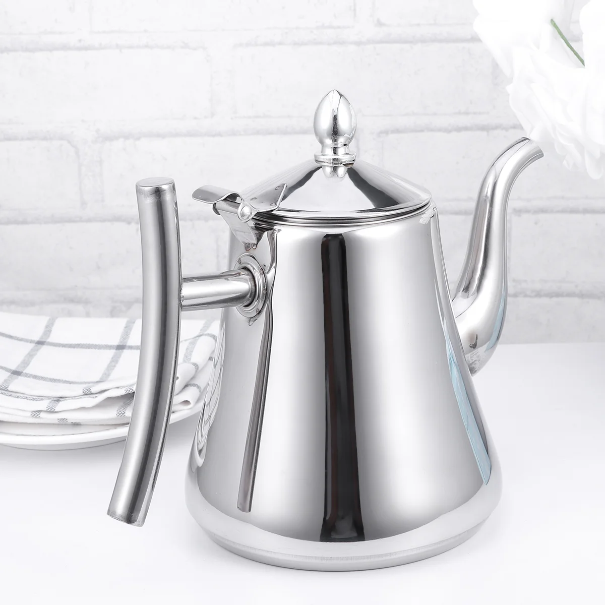 

Metal Teapot Goose Neck Teapot Glass Pitcher Lid Electric Kettle Stainless Tea Kettle Stainless Steel Teapot Infuser Heating