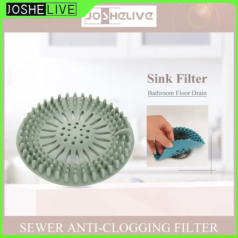 

Silicone Bath Catcher Anti-blocking 1pc Hair Sink Sewer Filter Deodorant Plug Floor Drain Strainer Household Shower Cover Clog