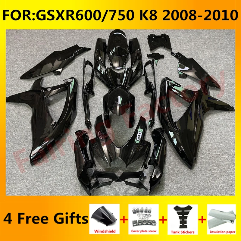 

Новый комплект обтекателей для мотоцикла ABS Подходит для GSXR600 750 GSXR 600 GSX-R750 K8 2008 2009 2010 Полный комплект обтекателей черный