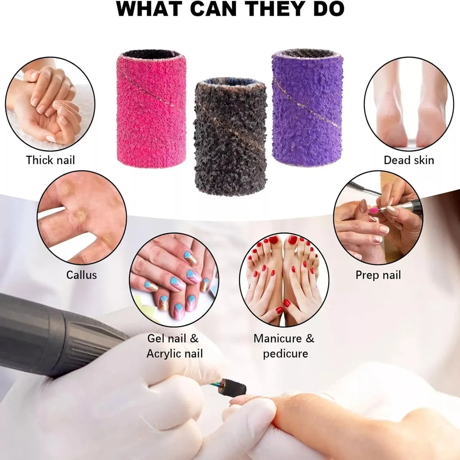 210 шт./лот шлифовальные ленты для ногтей сверла Аксессуары машинки маникюра