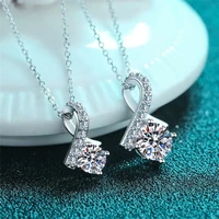 12 carats real moissanite pendant necklace d color fl clarity top 100 s925 sterling silver wedding bridal jewelry for women