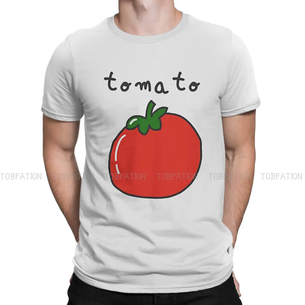 

Tomato Newest TShirts Fruit Men Style Pure Cotton Streetwear T Shirt Round Neck