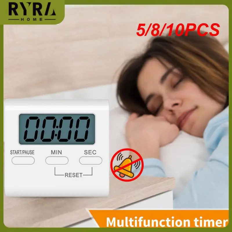 

5/8/10PCS Low Energy Consumption Kitchen Timer For Cooking Baking Sports Games Office Digital Kitchen Timer Retractable Bracket