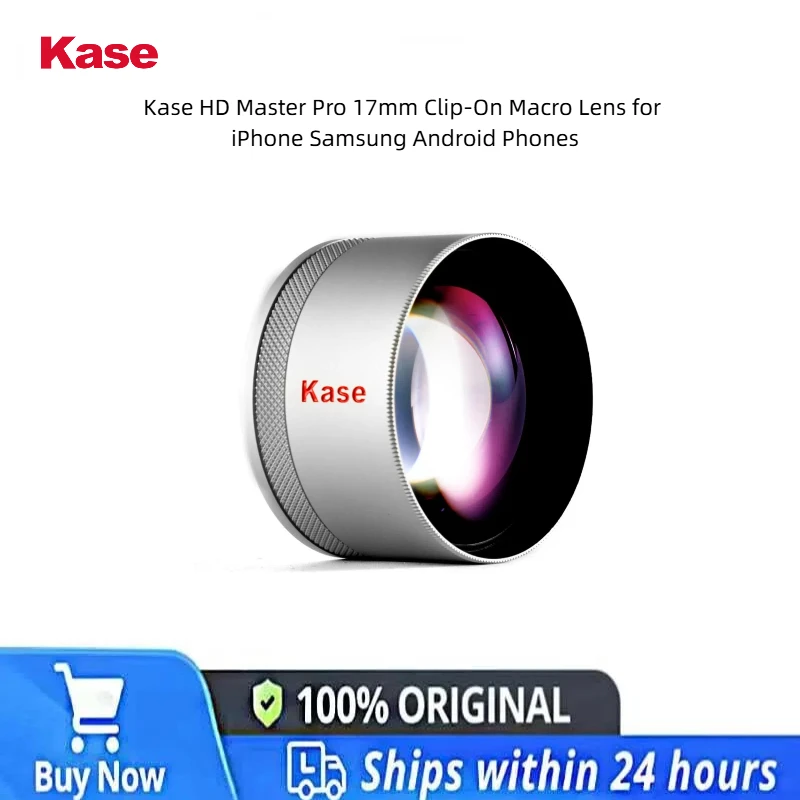 Фото Макрообъектив Kase HD Master Pro для телефона, 17 мм, с резьбовым креплением, универсальный для iPhone, Samsung, Android смартфонов, для макрофотографии №1