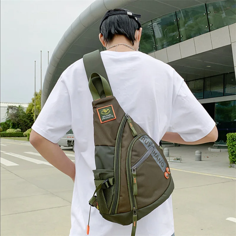 

Мужские школьные дорожные сумки через плечо, зеленые военные водонепроницаемые мессенджеры черного цвета для сумок, нейлоновая нагрудная дорожная кросс-боди сумка