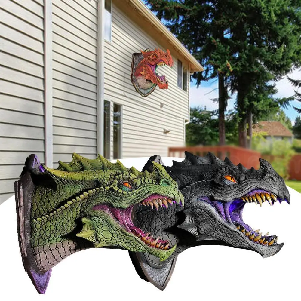

3d Wall Mounted Dragon Statue Dinosaur Wall Hanging Decor With Light Lifelike Animal Sculpture Wall Art For Home Decor I3d3