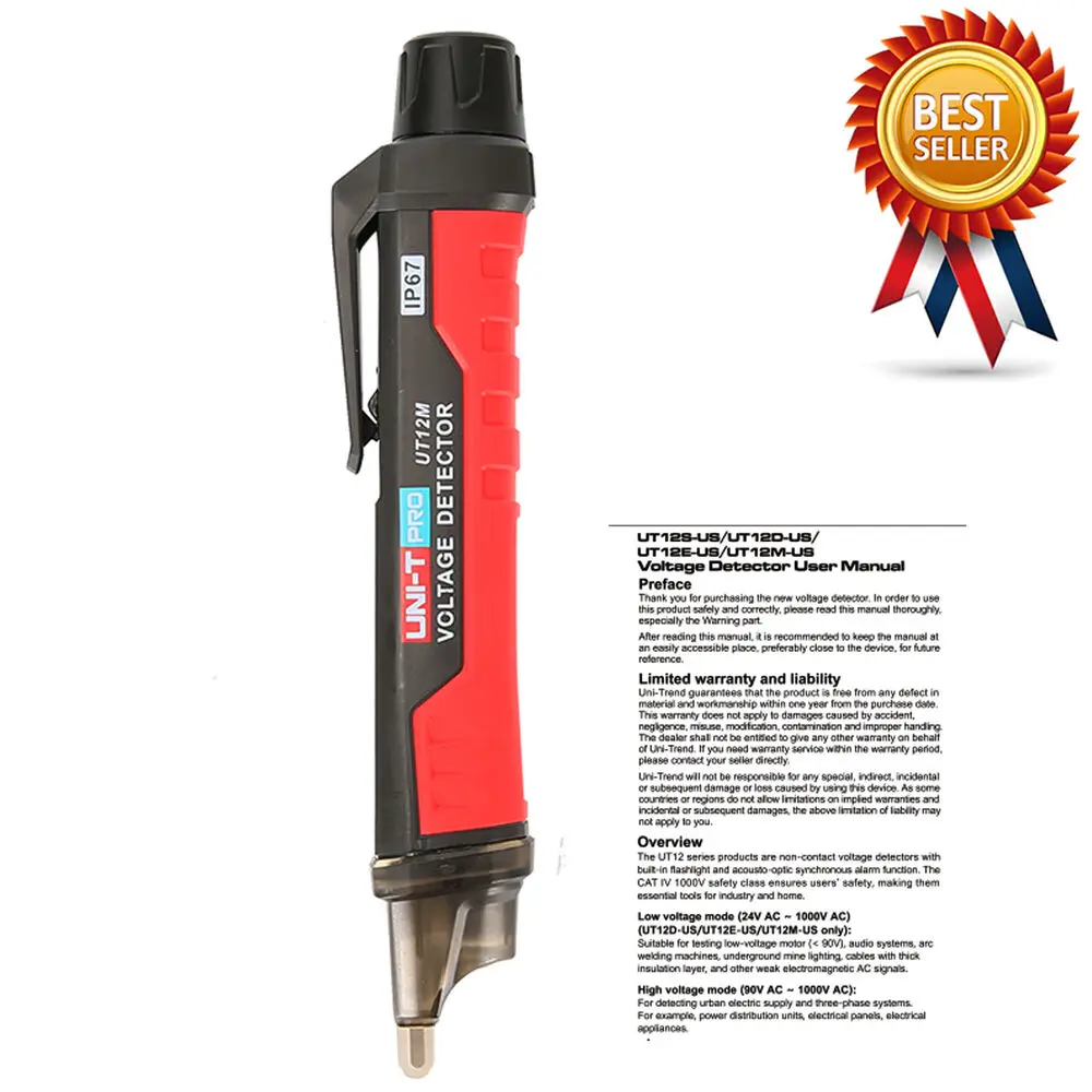 

UNI-T UT12M Non-contact AC Voltage Detector Smart Test Pencil 24V-1000VKd
