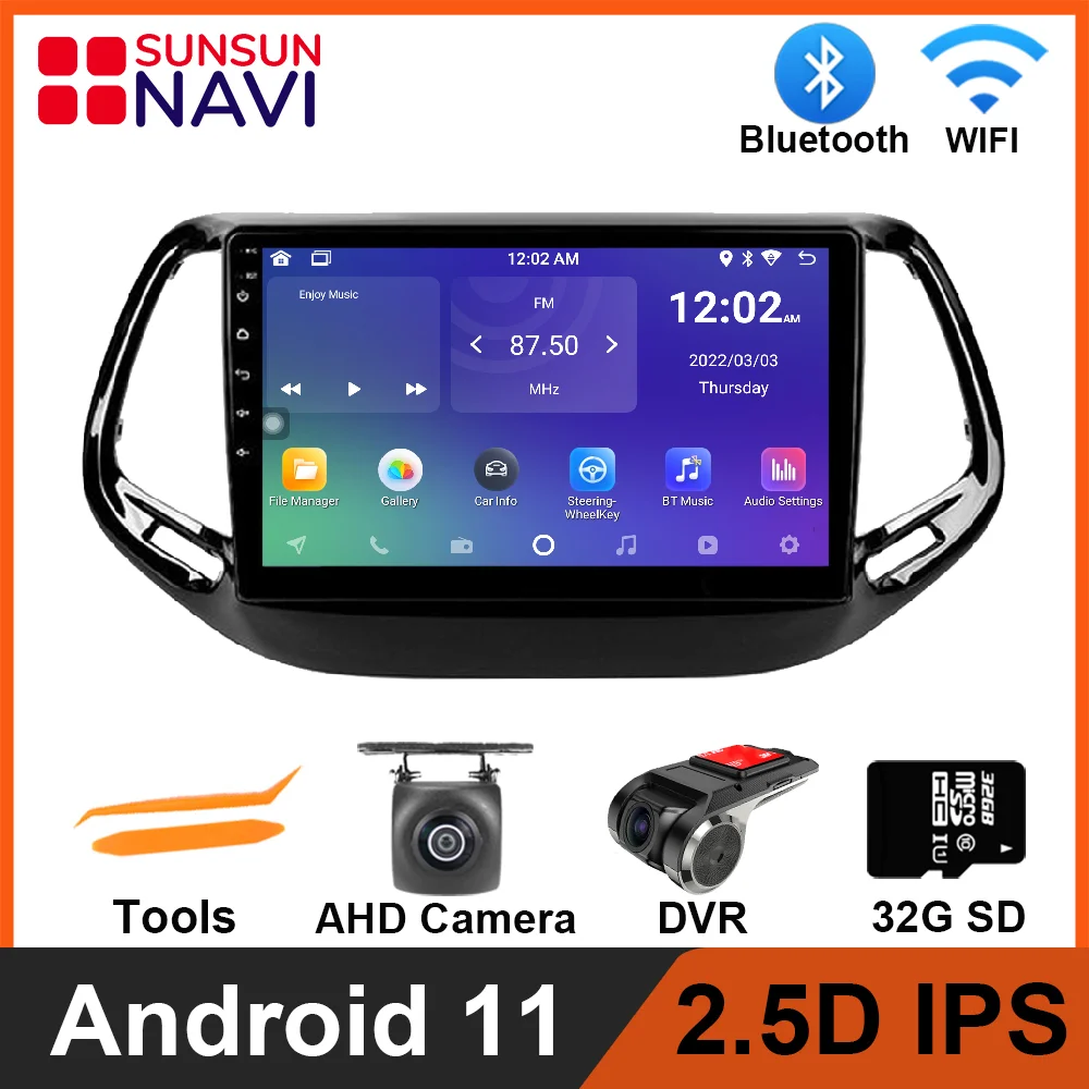 

Android 11 для Jeep Compass 2017 2018 2019 автомобильное радио стерео мультимедийная навигация GPS видеоплеер DSP IPS Bluetooth