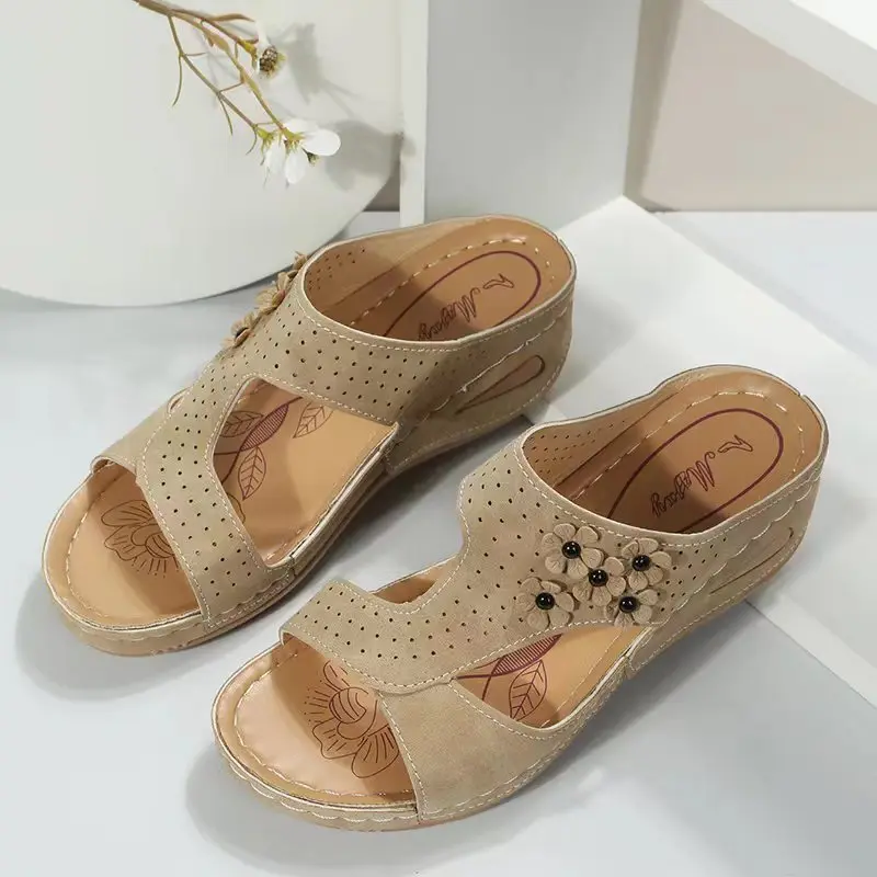 

Women Open Toe Wedges Slip-on PU Black Shoes for Women Fashion Platform Sandals Sandalilas Woman Flat Shoes Summer Casual 2023