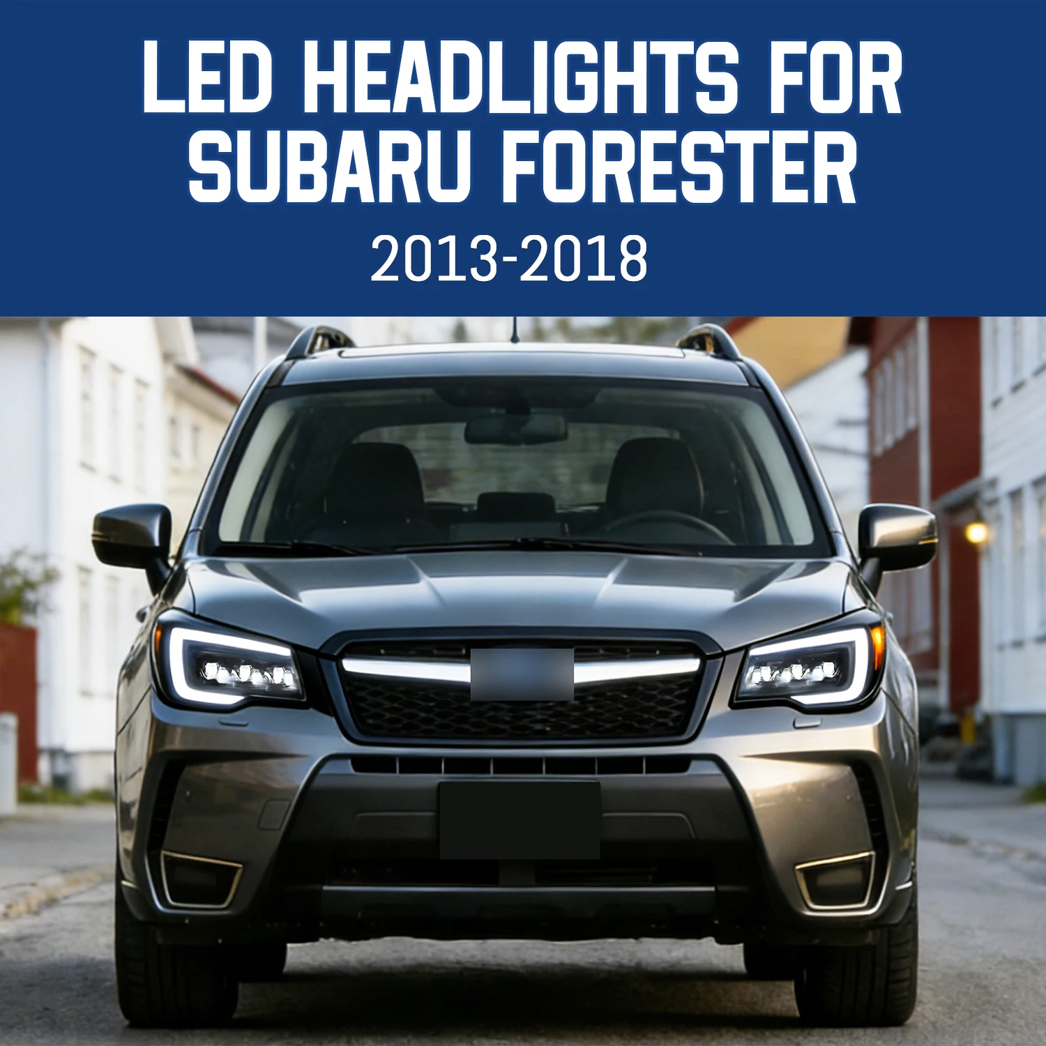 Фото Светодиодные фары HCMOTIONZ для Subaru Forester 2013-2018 с анимацией при запуске, комплект передних фар №2