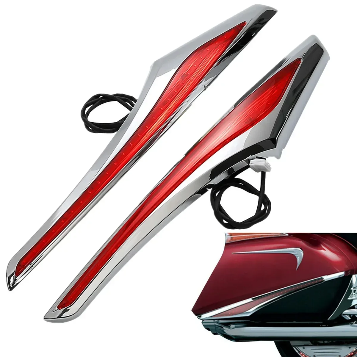 Запчасти для мотоциклов седельная сумка акцент Swoop красный светодиодный