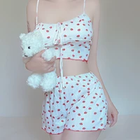 lisacmvpnel women 2022 summer thin sexy pajamas v neck suspender shorts set womens broken flower sleepwear