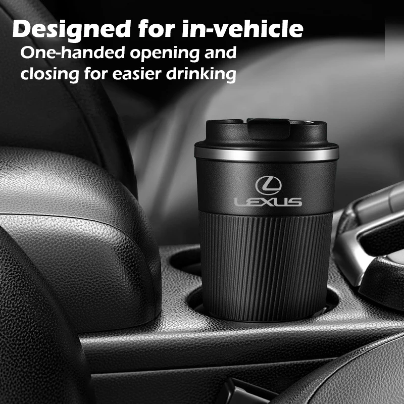 

500ML Stainless Steel Vacuum Cup Hot/Iced Coffee Mugs For Lexus CT200h F Sport ES LS IS GS LC GC RX UX NX LX GX Car Accessories