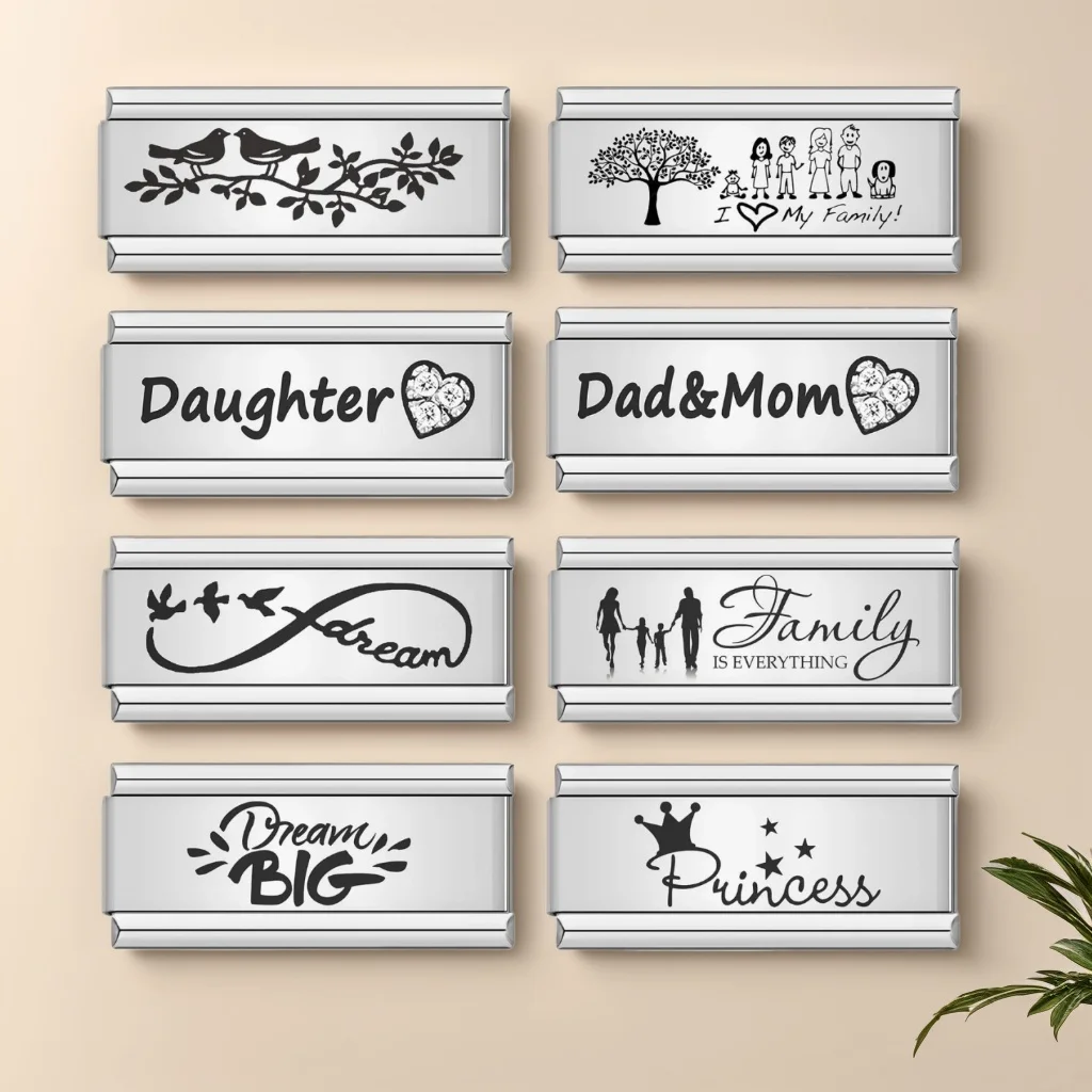 Серебряный цвет браслет Любовь папа мама дочка семейная мечта итальянский с