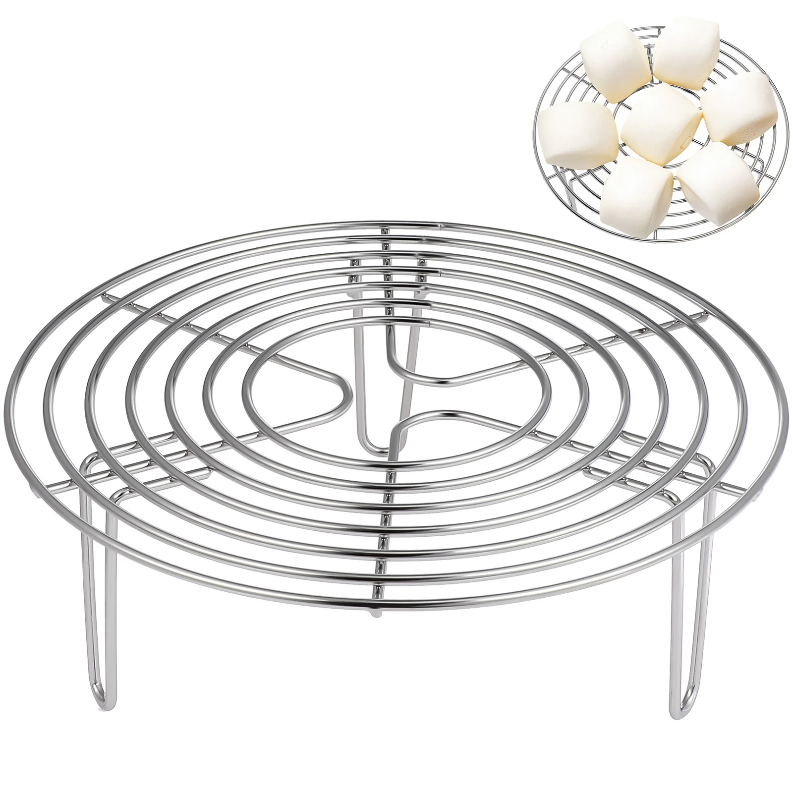 

Rack Cooling Wire Steamer Steam Baking Tool Egg Cooking Round Kitchen Air Fryer Holder Cooker Steaming Stand Tools Stainless