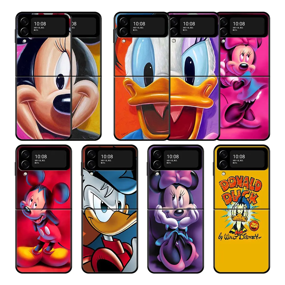 

For Samsung Galaxy Flip ZFlip3 ZFlip Z Flip3 5G Mickey Minnie Mouse & Donald Daisy Duck Painting Art Mobilephone Case Hard PC