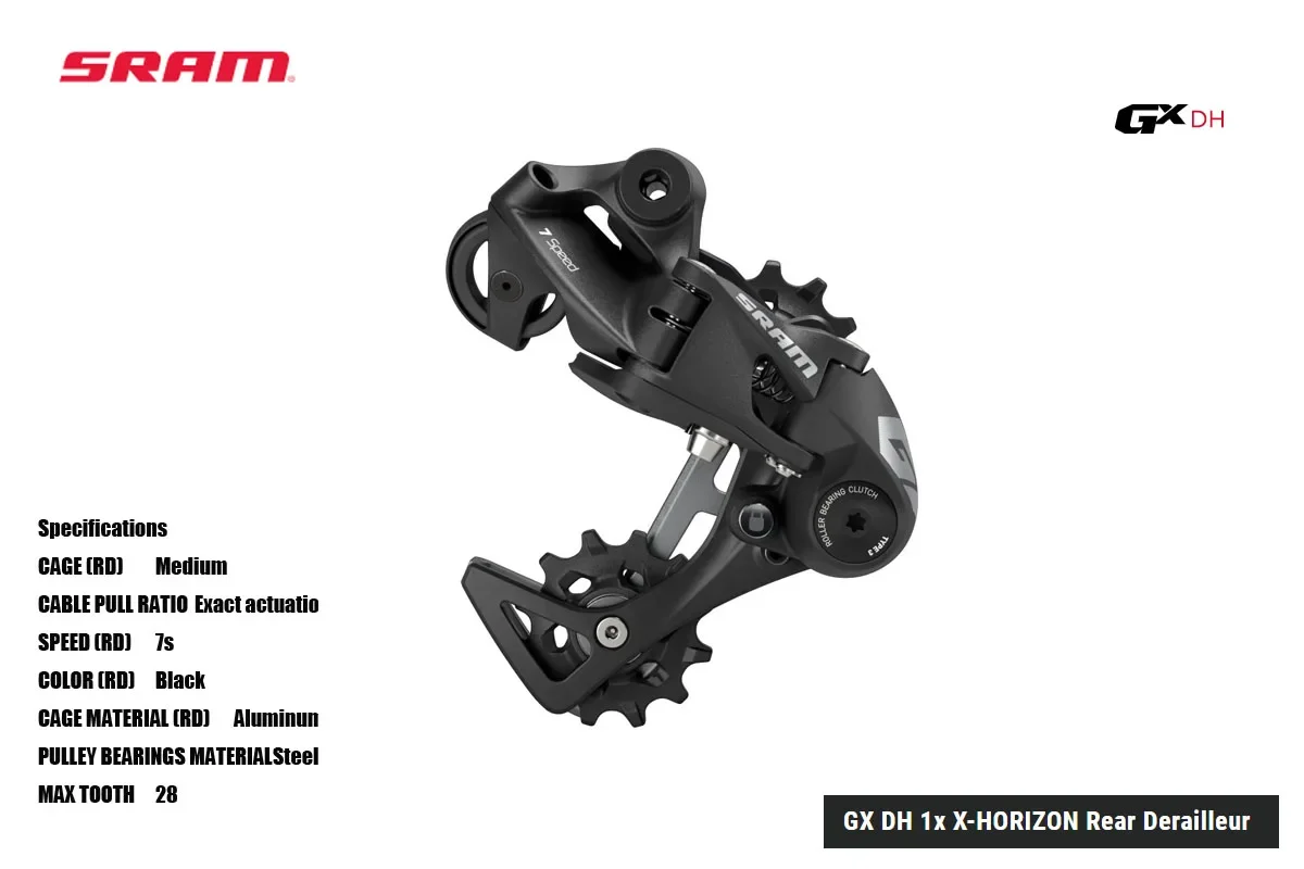 SRAM GX DH SRVES X-ACTUATION TRIGGER SHIFTER 1X X-HORIZON ™ ЗАДНЯЯ ЦЕПЬ DERAILLEUR PG-720 CASSETTE PC-1110