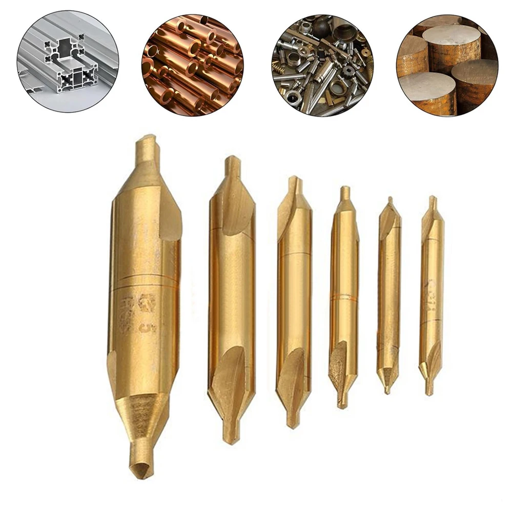 6 шт./компл. центральное сверло из быстрорежущей стали золотое 1-5 мм центральные