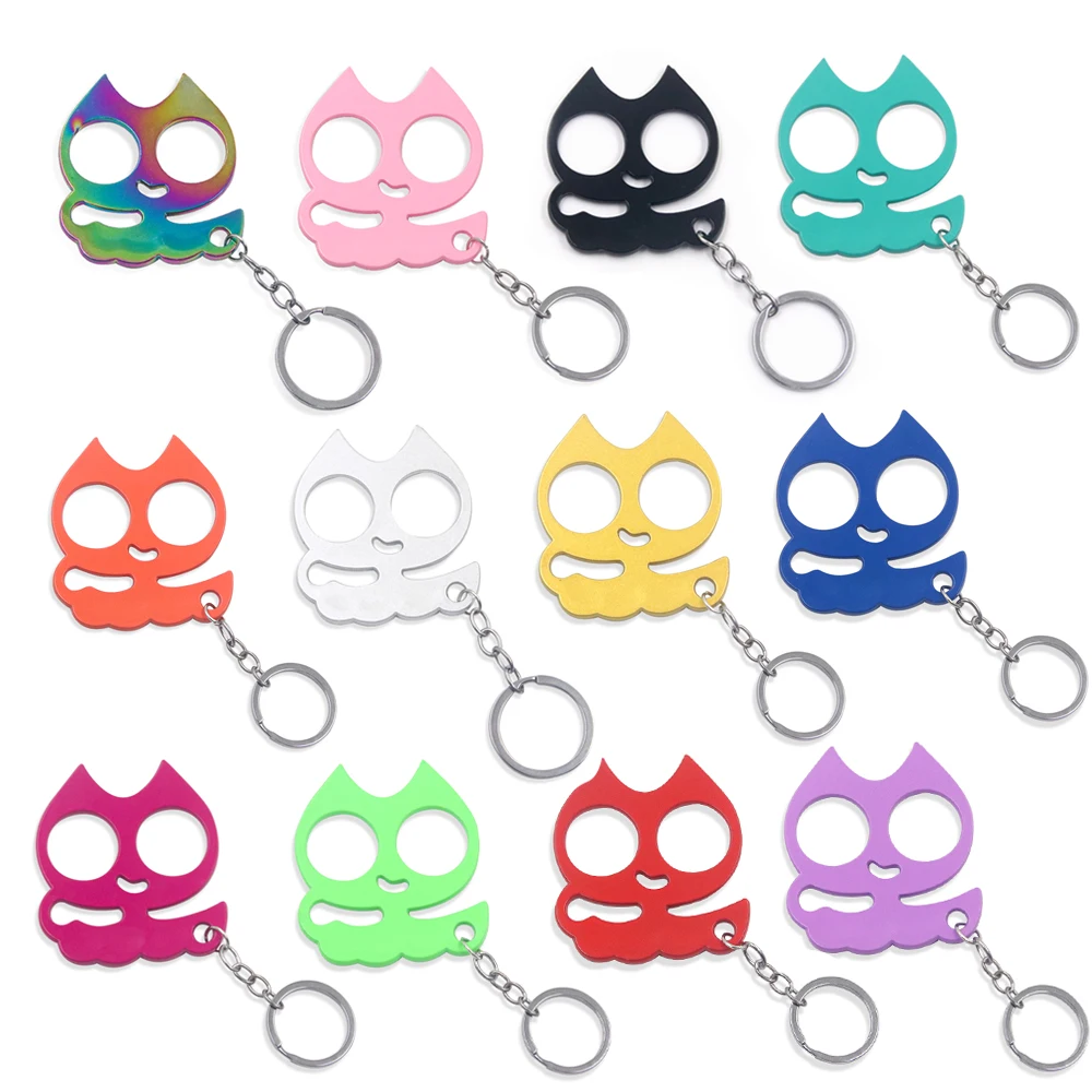 

Cartoon Cute Smile Keychain Fashion Colorful Creative Cat Keychain Bottle Opener Keyring For Men Beer Lover Women Defense Weapon
