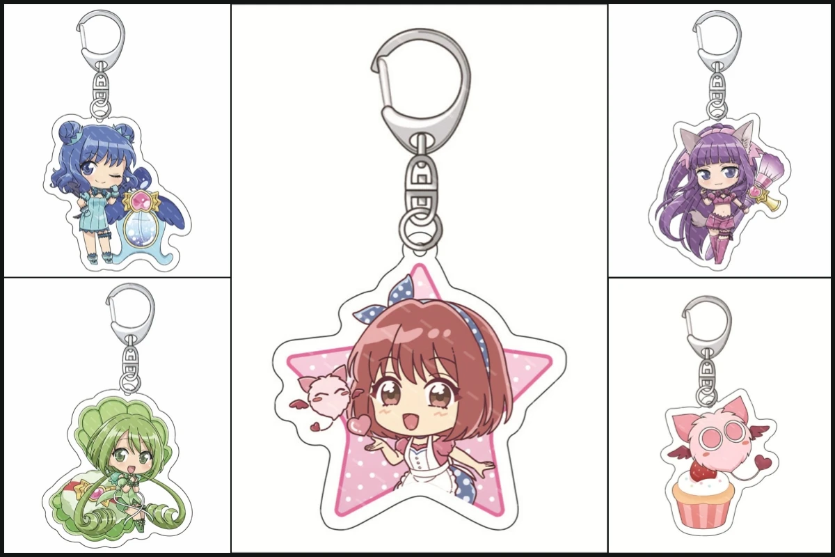 

Trendy Anime Tokyo Mew Mew Keychain Momomiya Ichigo Midorikawa Retasu Acrylic Figures Key Chains Kawaii Bag Key Ring Fans Gifts