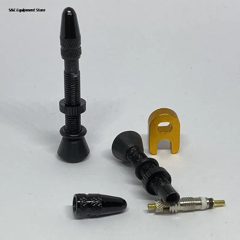 

Valve for Compatible Road MTB Bicycle Tubeless Tires Brass Core Alloy Stem Tubeless Sealant