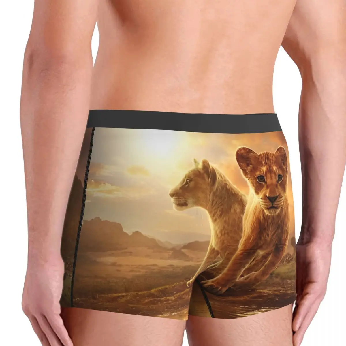 Фото Mufasa The Lion King Boxer шорты с 3D чехлом, нижнее белье, Лидер продаж, шорты с принтом, удобные мужские трусы, большие размеры 2XL №4