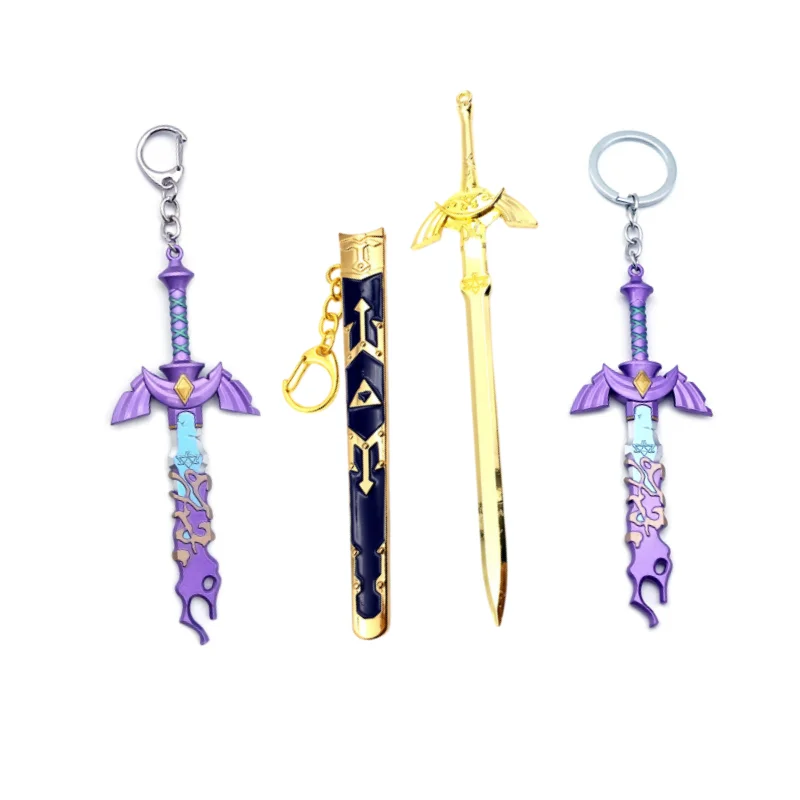 

Game Link Hero Master Sword Keychain Weapon Model Breath of the Wild Keyring Chaveiro Metal Pendant llaveros Fans Souvenir Gifts