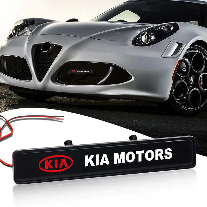 

1pcs Car ABS Chrome Front Hood Grille Emblem LED Car Decorative Lights For Kia Rio Ceed Sportage Cerato Soul Sorento K2 K5 Flip