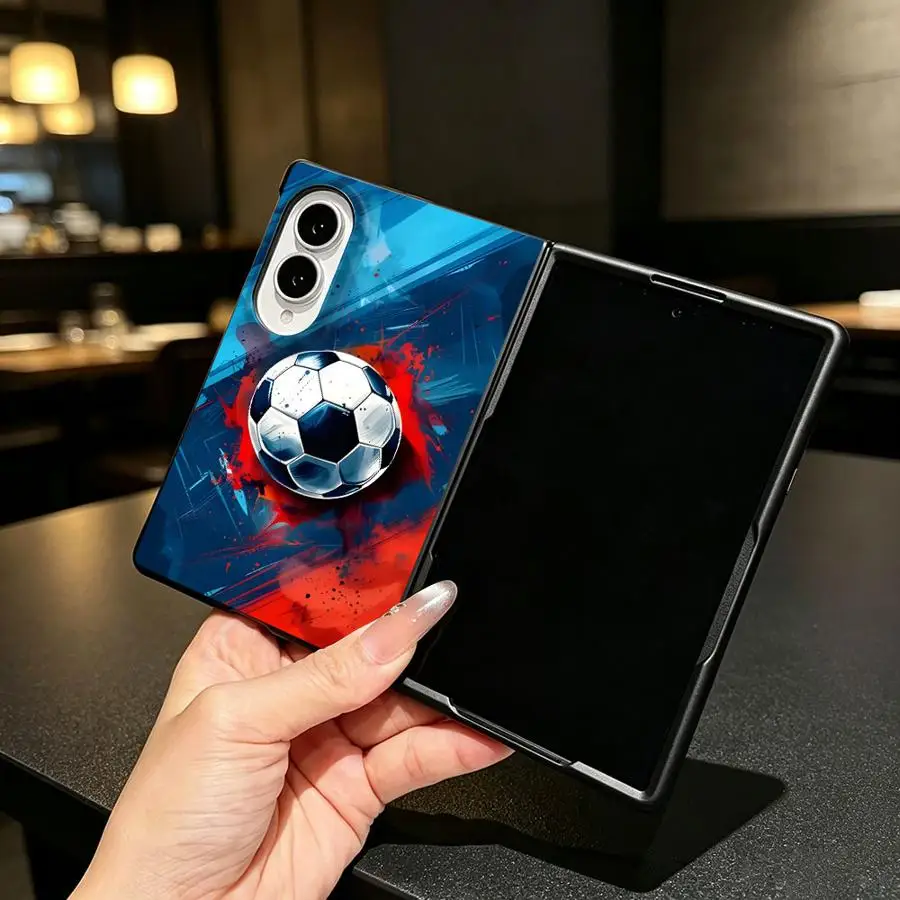 Фото Чехол для телефона Samsung Galaxy Z Fold 8 Z Fold8 Wide ZFold Wide ZFold8 с мультяшным футбольным дизайном, роскошный чехол для телефона №5