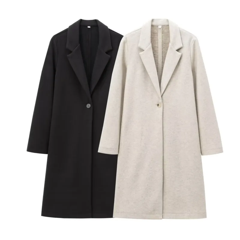 Куртка женская осенняя Повседневная на пуговицах с карманами и