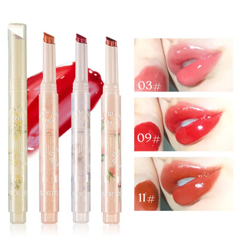 

FLORTTE 13 Colors First Kiss Series Love Lipstick Mirror Water Light Lip Glaze Moisturizing Lip Tint Korea Makeup Cosmetics