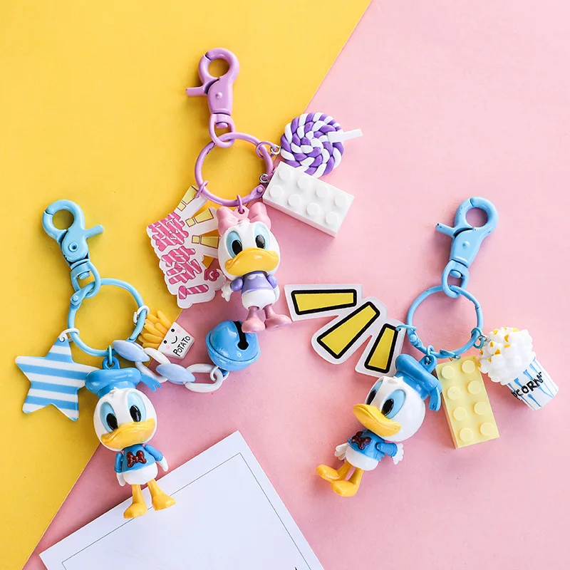 

Disney Donald Duck Daisy Keychain Cute Cartoon Keyring Cute Small Gift Bag Ornaments Keyring Ornaments Couple Gifts
