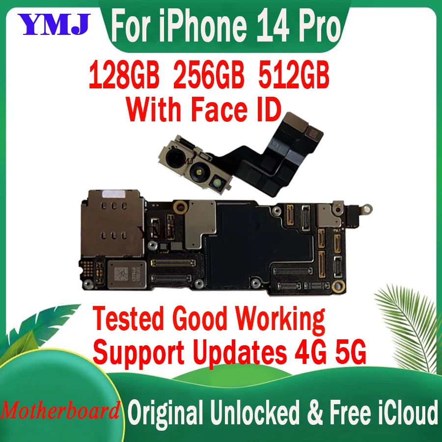 

Original Unlock For iPhone 14 Pro Motherboard 128G 256G Support iOS Update LTE 4G 5G Logic Board Plate With/No Face ID Mainboard