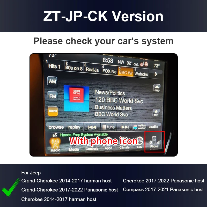 

Беспроводная активация CarPlay 2025 года для Jeep Grand Cherokee Android Auto, обновление интерфейса, модернизация, зеркальная мультимедийная навигация