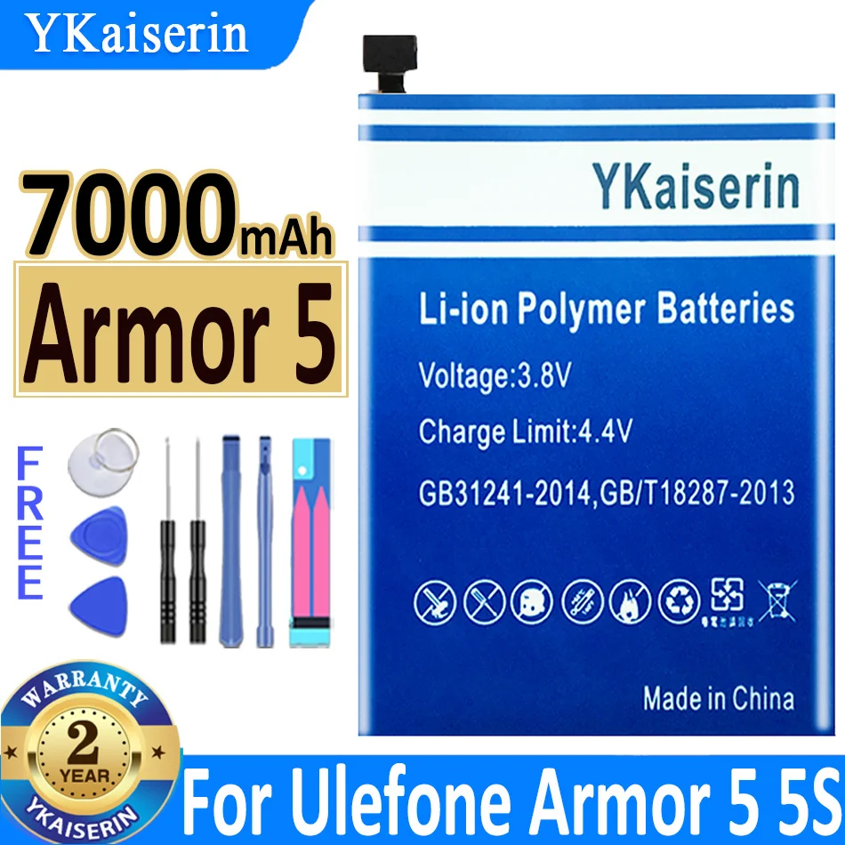 

7000mAh YKaiserin Battery For Ulefone Armor 5 Armor5 5S Mobile Phone In Stock Latest Production High Quality Battery Bateria