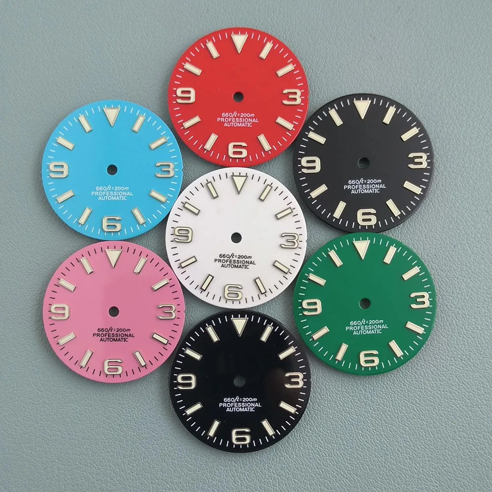 

NH35 Dial Watch Accessories 28.5MM dial Green luminous dial suitable for NH35 NH36 movement