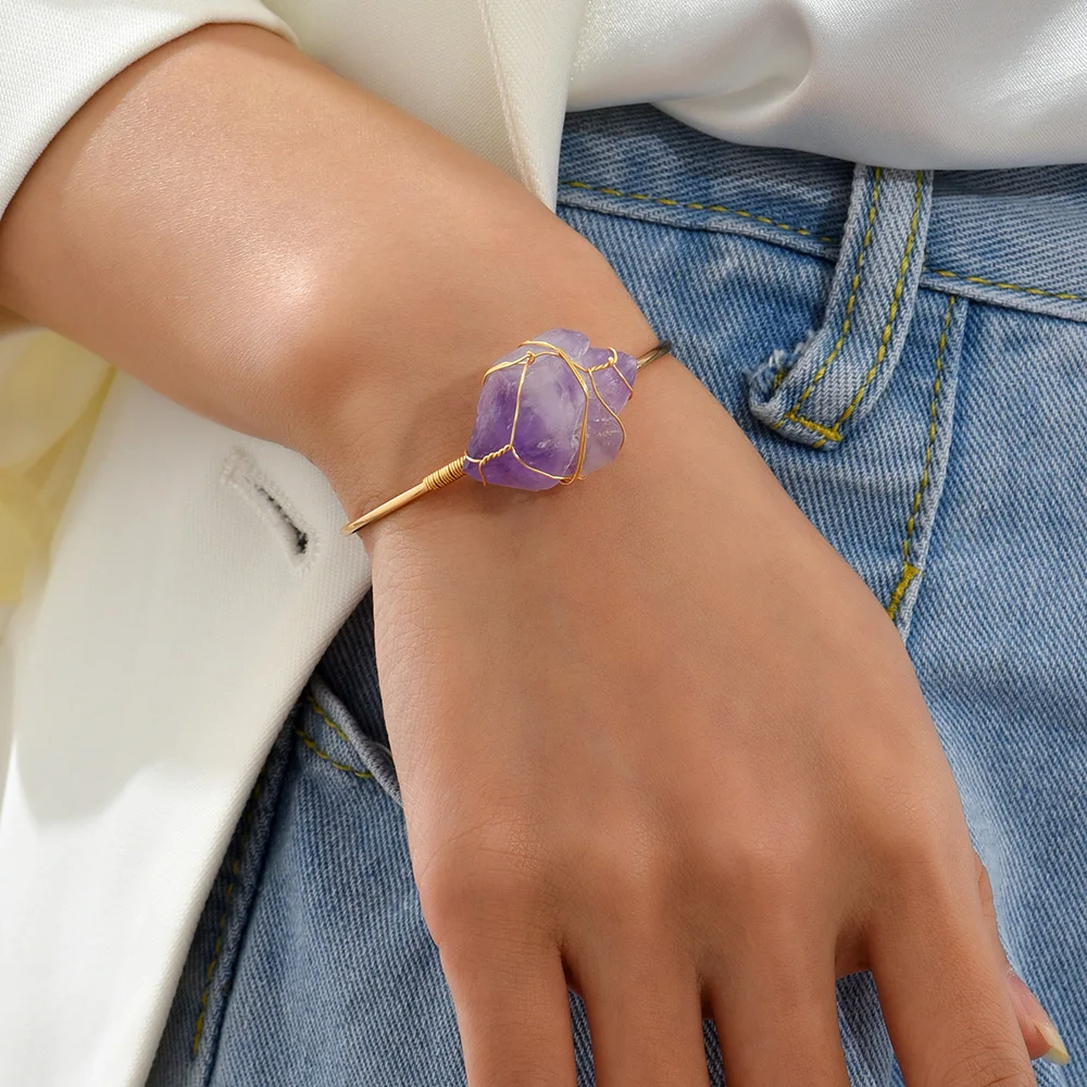 Женский Браслет-манжета с натуральным камнем |