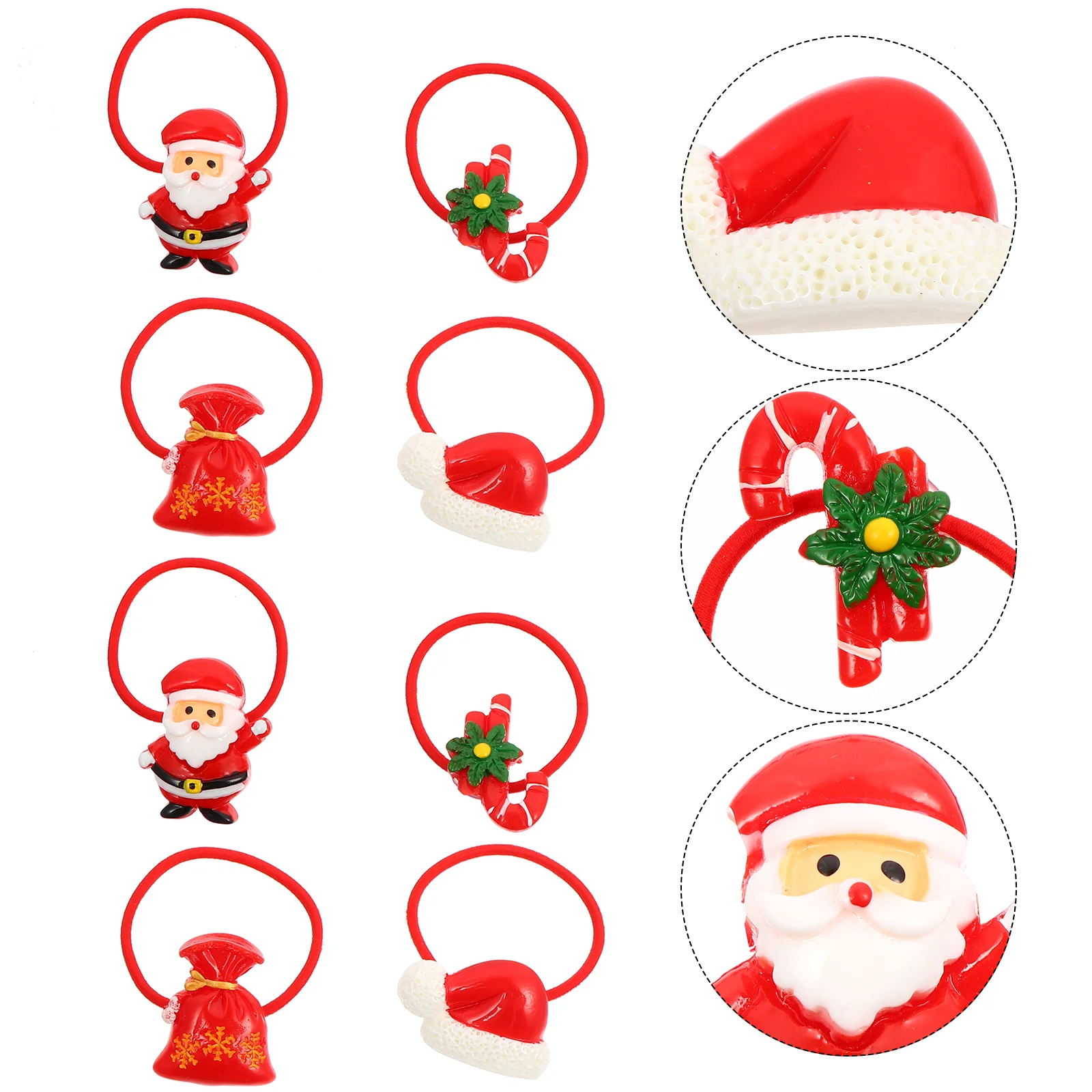 

Hair Christmas Accessories Tie Ties Slices Bows Ribbon Party Scrunchies Holiday Rope Kid Elastic Rings Girl Baby Band Child
