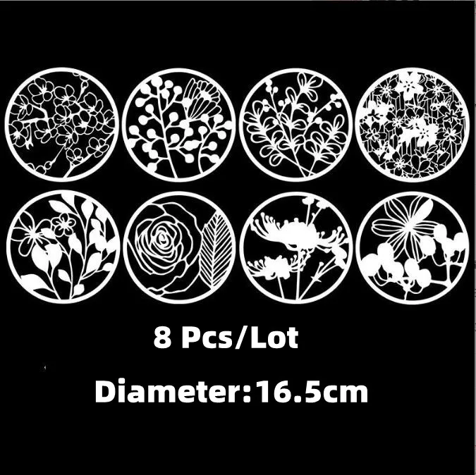 

8 Pcs Flower Mask Stencil DIY Hollow Out Painting Templates Hand Copied Report Templates Hand Drawn A5098