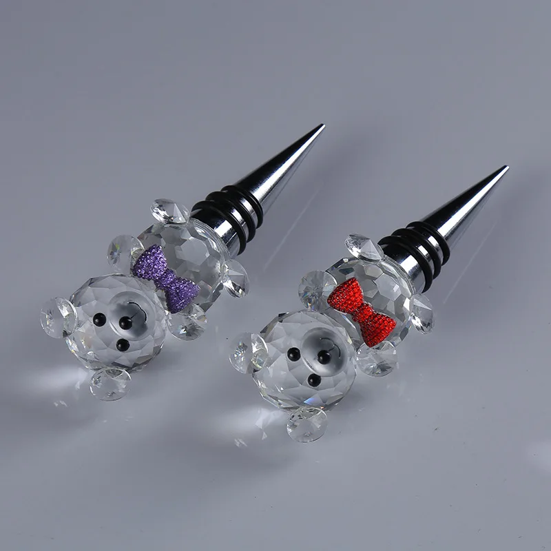 Изысканный Лебедь медведь пробка для бутылки вина креативная стеклянная