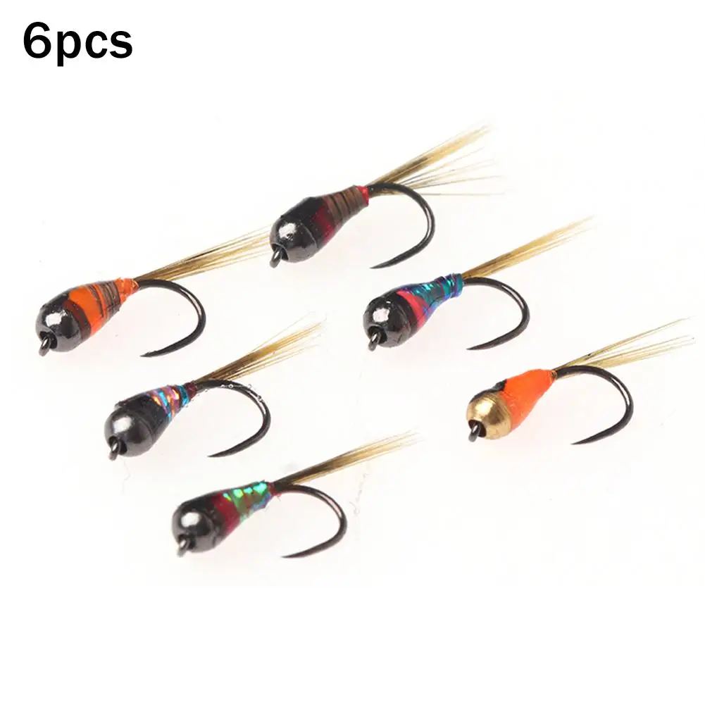 6 шт. вольфрамовые маленькие шарики Perdigon Nymph мушка радуга коричневая форель