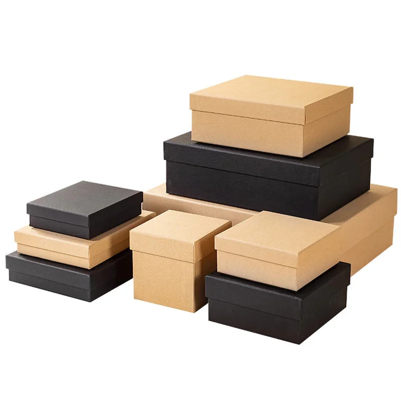 

Wholesale 500pcs Personalized Logo Presentation Cardboard Storage Boxes With Lids for Clothing Shipping Underwear Packaging