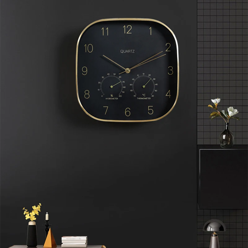 Золотые настенные часы современный дизайн квадратные для гостиной домашний