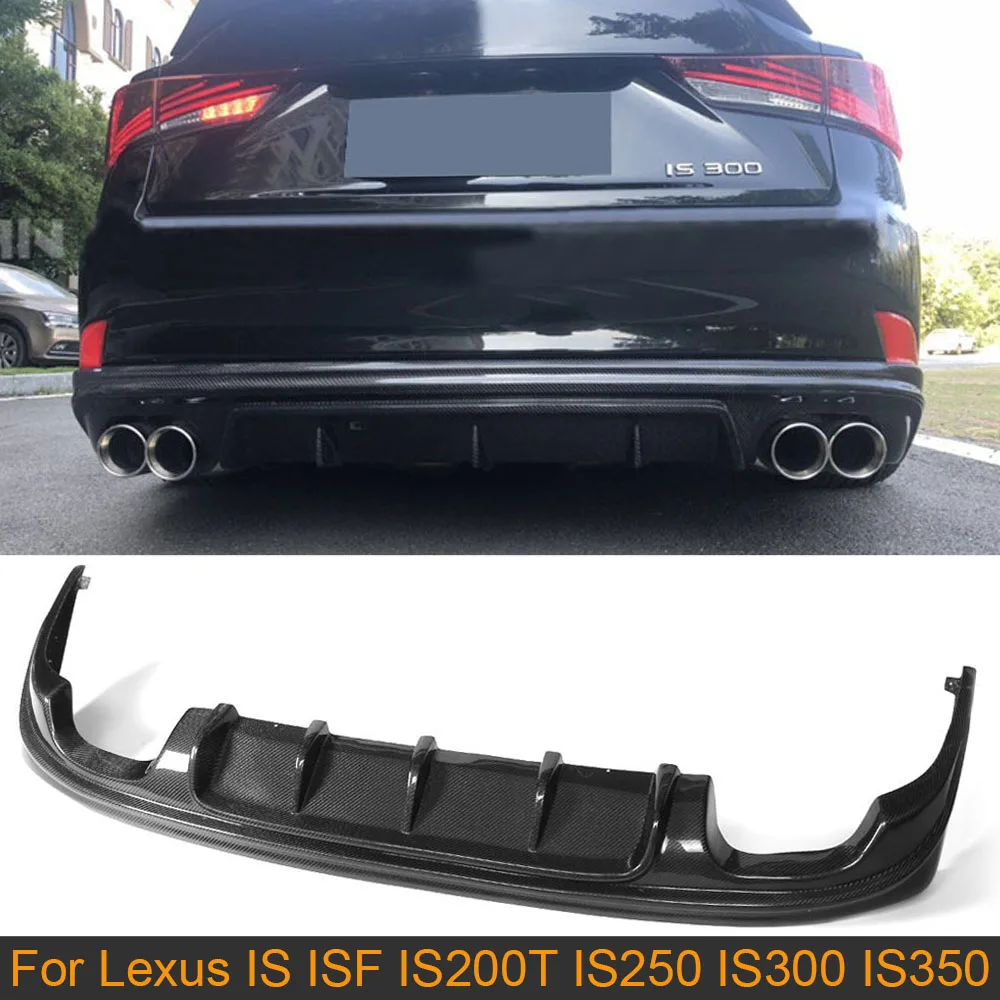 

Carbon Fiber Rear Bumper Diffuser Lip Spoiler For Lexus IS ISF Sedan 4 Door IS200T IS250 IS300 IS350 13-16 Four Outlet Diffuser