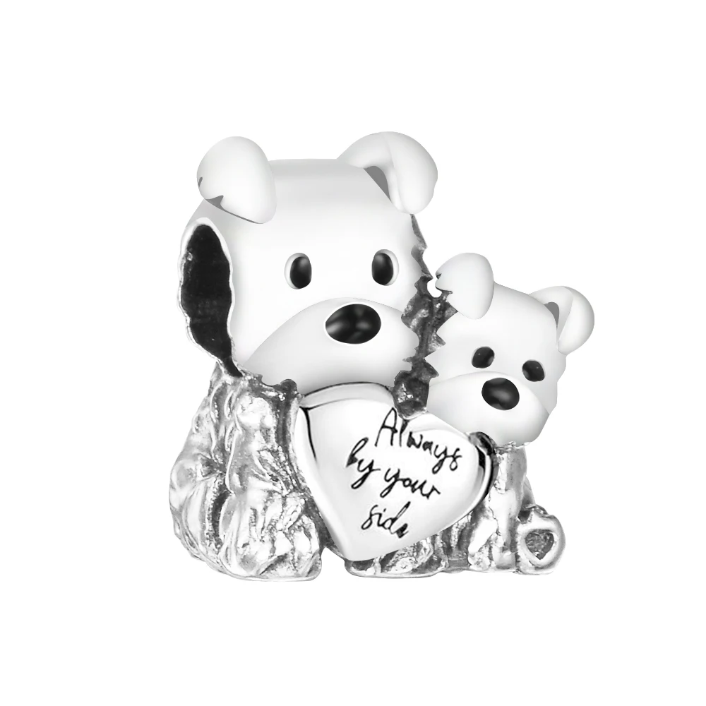 

2022 Mother's Day Fits Pandora Bracelets Mother & Puppy Love Charms Original 925 Sterling Silver Beads for Jewelry Making