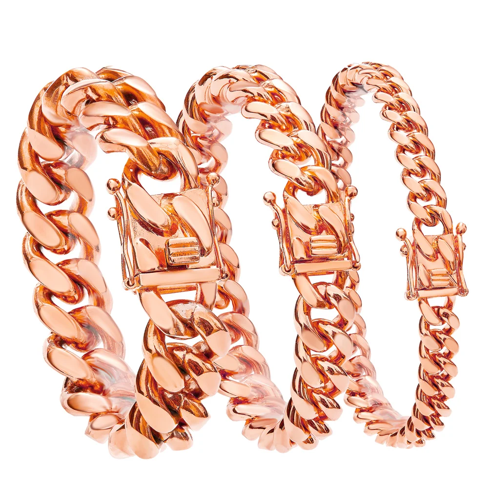 Женский браслет из нержавеющей стали с фианитом розового золота позолотой 14 к и