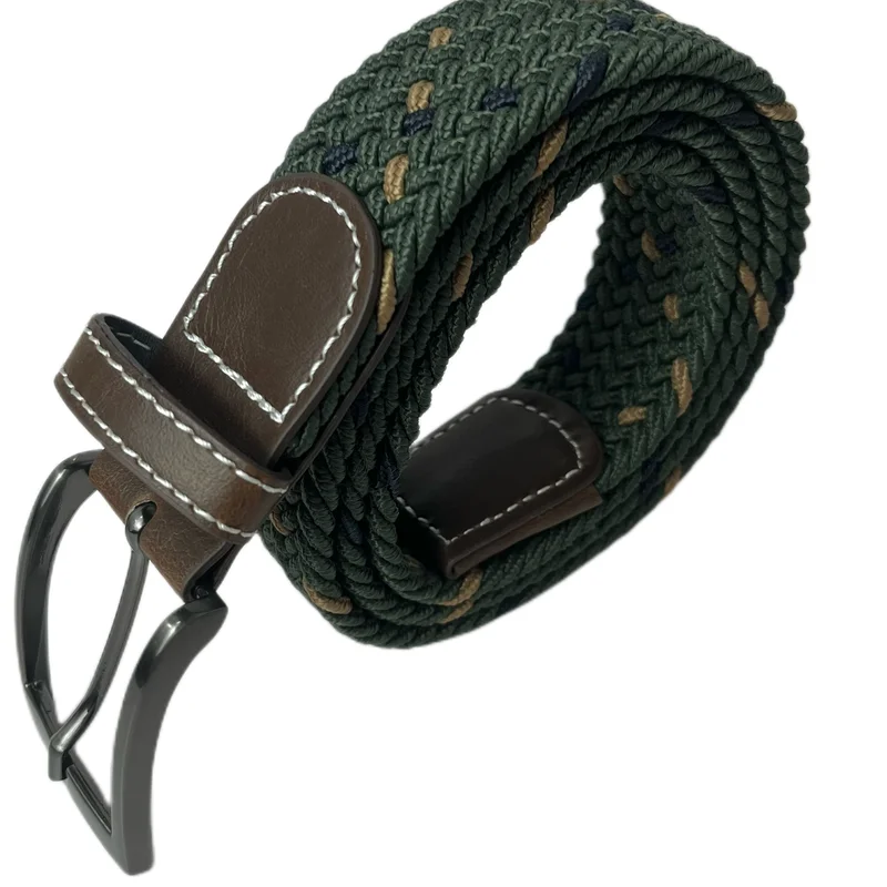Stretch Canvas Leather Belts for Men Female Casual Knitted Woven Military Tactical Strap Male Elastic Belt for Pants Jeans 3.5