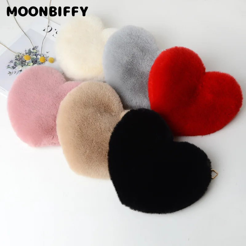 

Plush Backpacks Fashion Heart Shaped Cute Kawaii Crossbody Bags Wallet Purse Plush Daughter Girlfriend Birthday Holiday Gift